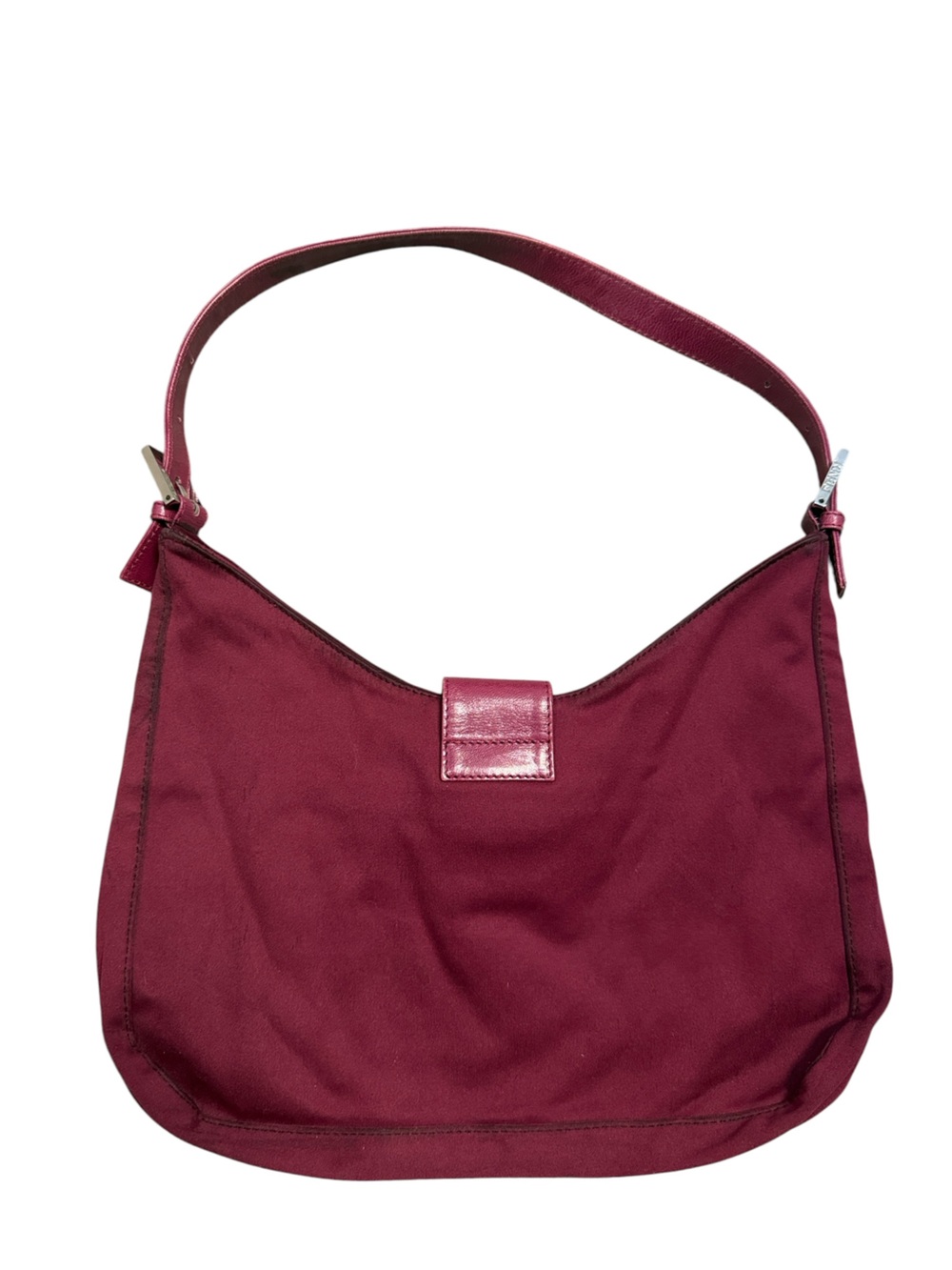 Vintage Fendi FF Neoprene Mamma Baguette Fuchsia Pink Leather Trim Shoulder Bag - Picture 2 of 12